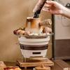 ZISIZ Ceramic Fire Pit Tea & Milk Tea Pot Set