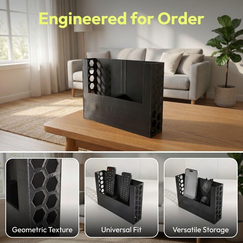 3D Printed Remote Control Storage Box Honeycomb Design Honeycomb Storage Box Living Room Table