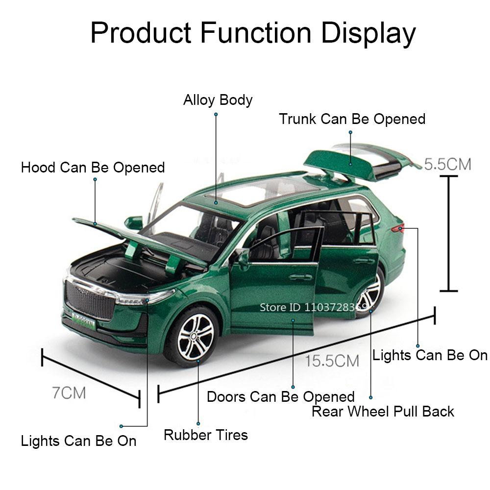 1:32 Leading Ideal ONE Toy Car Model Alloy Diecast Pull Back Vehicle Models Sound Light Toys for Boys Birthday Gifts Collection