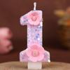 Flower Numbers Birthday Candles Party Cake Decoration One Year Old DIY Handmade Candles 0-9