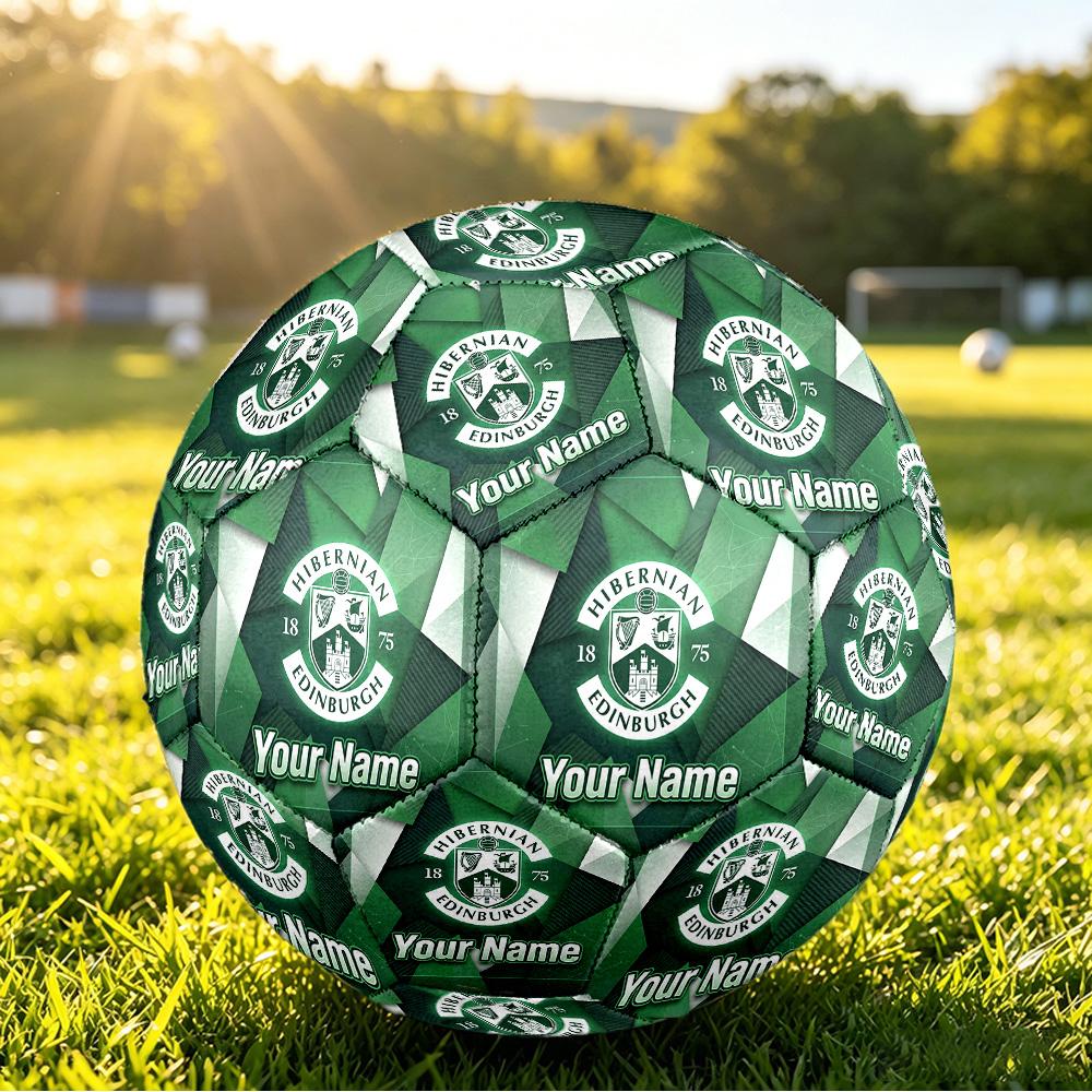 Personalized Size 5 Football Hibernian FC Pattern Outdoor Game Sports Ball Gift