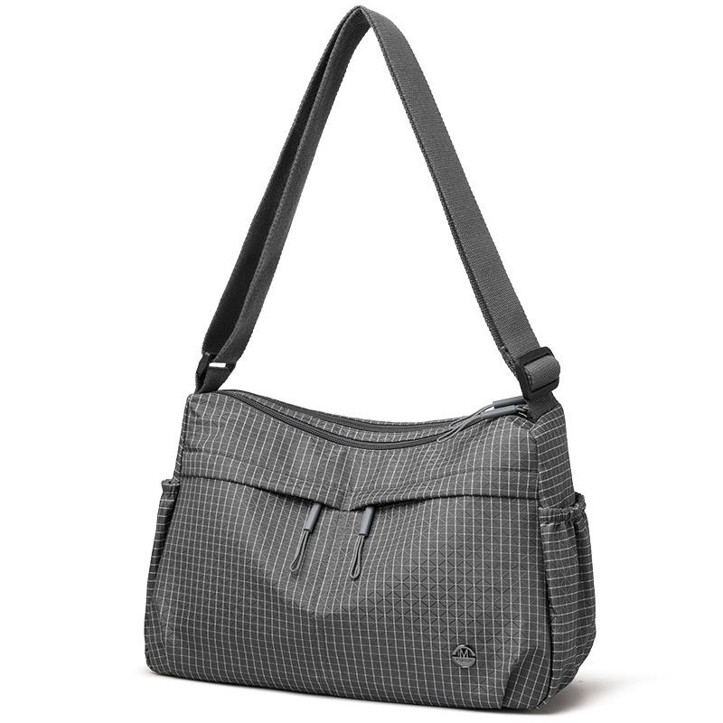 Вместительная сумка-хобо женская сумка через плечо многослойная легкая сумка кроссбоди серый