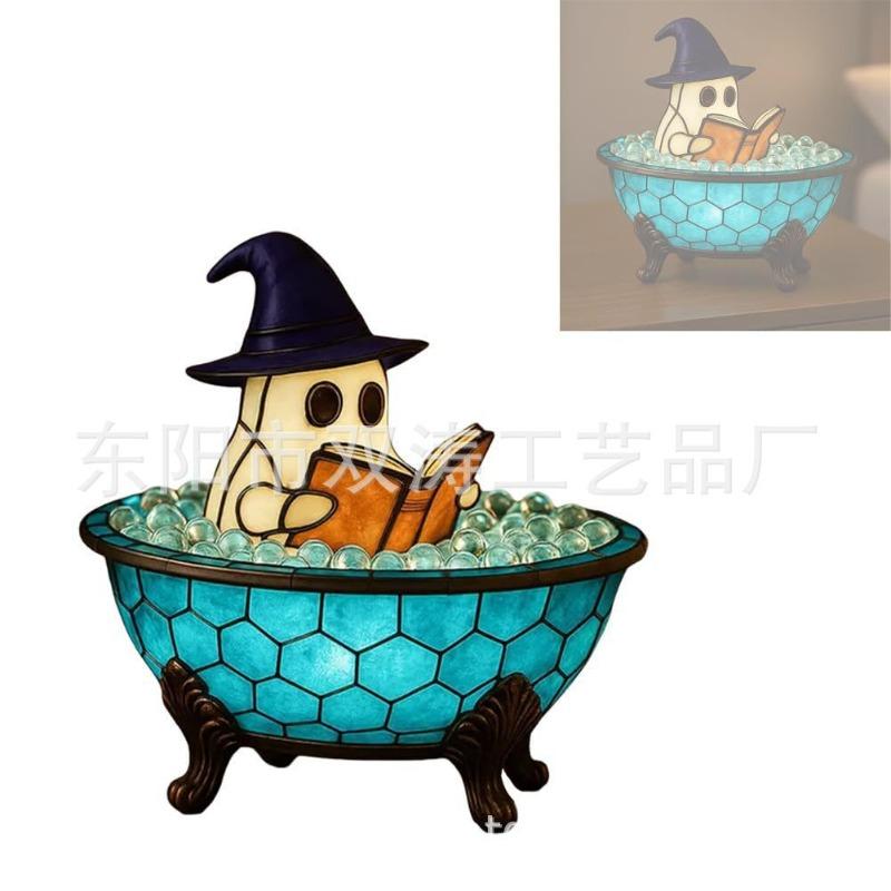 Resin Lamp Halloween Decoration Resin Ornament Night Light Resin Handicraft Ornament