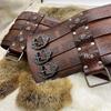 Nordic Viking Thor's Hammer Embossed Wide Knight Belt - Medieval Retro Style