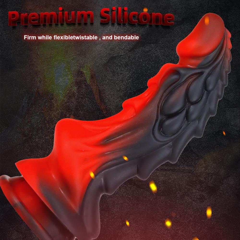 Black Unicorn Mixed Color Liquid Silicone Big Penis Simulation Posterior Anal Plug Fake Penis Adult Products