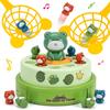 Electric Pop-up Turntable Toy with Music Cartoon Rotating Rabbit Catcher Toys with Nets Musical Launching Rotating Game Kids Toy