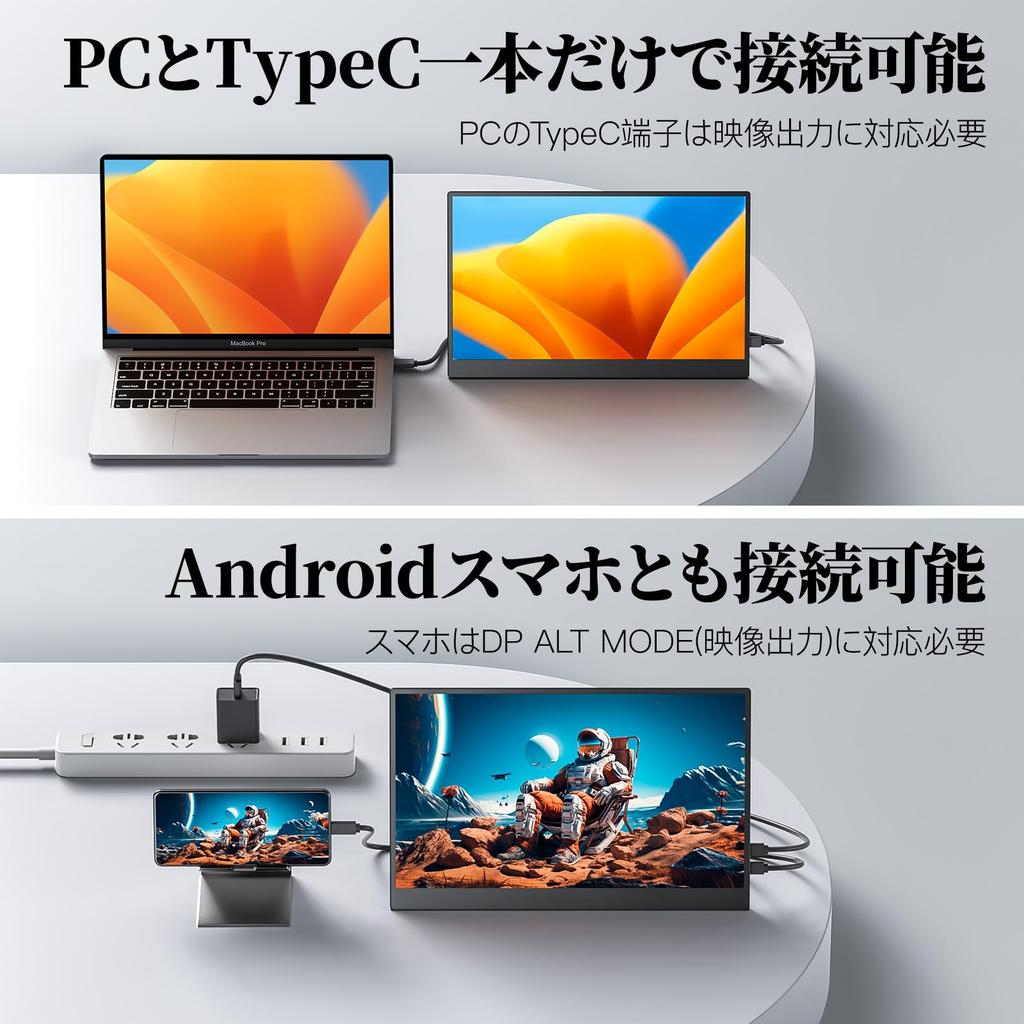 Cocopar OLED Mobile Monitor with Wide Color 450NIT High Contrast Storage Case VESA 1920x1080 USB Mini Portable Monitor for and More 13.3-inch 100%