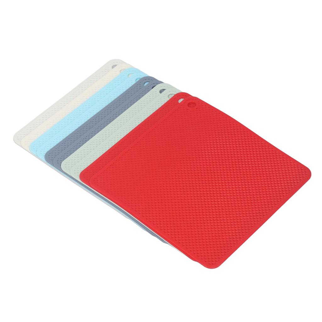 10pcs Silicone Heat Insulation Pad Square Anti Slip Tabletop Hot Cups Heat Resistant Pad Mats for Home 5 Colors