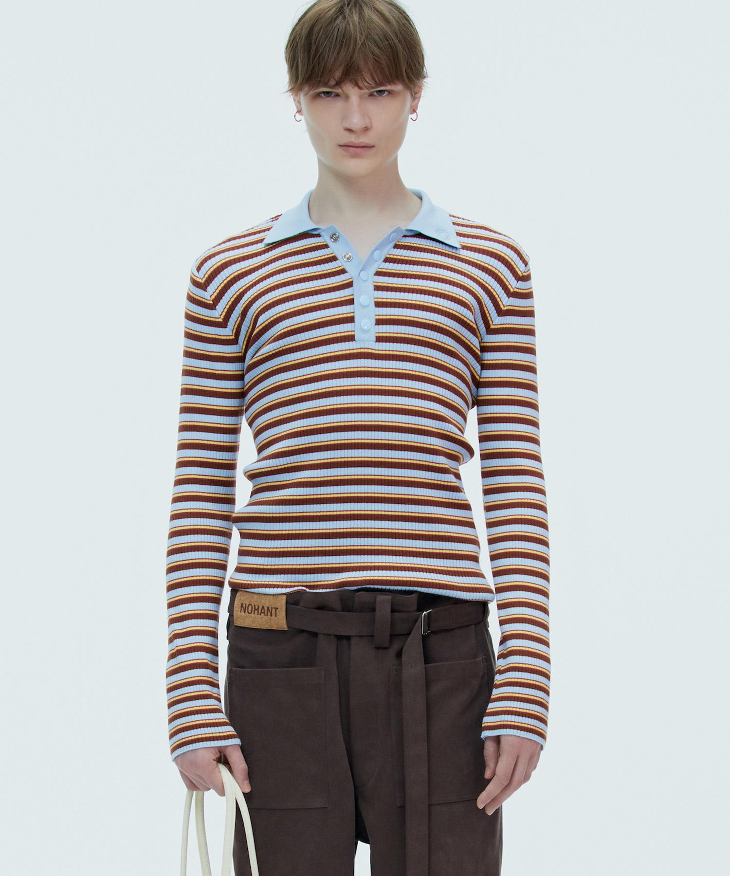 Noang Stripe Corrugated Cocktail Knit Sky Blue Sky Blue/S
