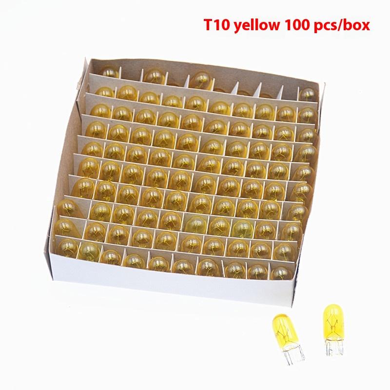 100Pcs/Box T10 5W Led Car Light COB Glass White Auto Automobiles Dome Light Reading DRL Bulb Style 12V License Plate Lamp