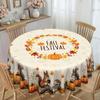 Cute Little Squirrel With Golden Pumpkin, Pastoral Waterproof Tablecloth Between Maple Leaves And Acorns Thanksgiving Decoration