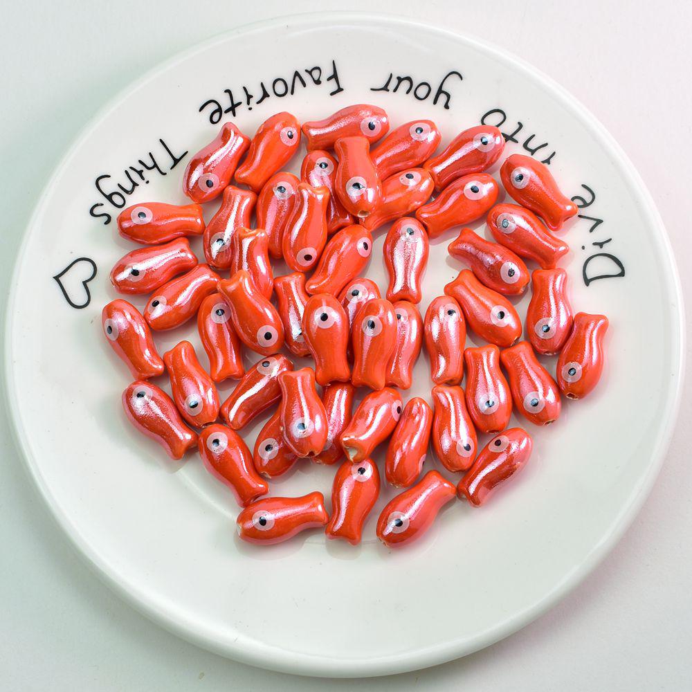 

Little Fish Ceramic Loose Beads for DIY Handmade Necklaces, Bracelets & Charms 2 pieces/bag