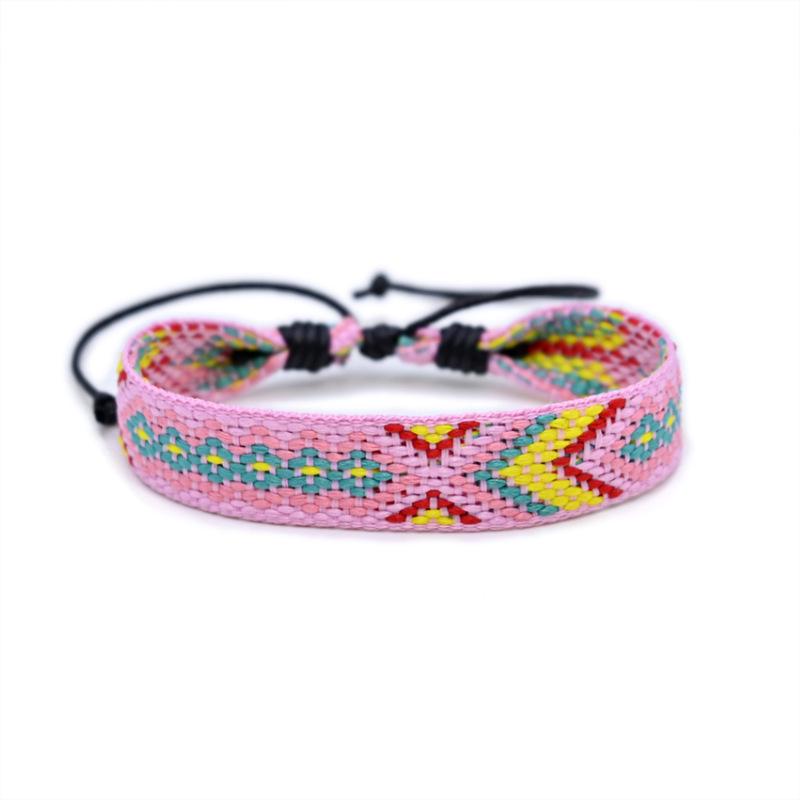Ethnic Style Handmade Woven Cotton Linen Wristband Bracelet