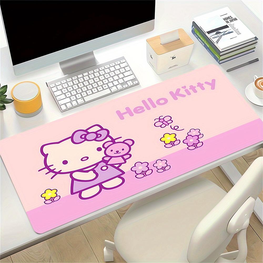 Hello Kitty, Flowers Themed XXL Mouse Pad - Non-slip Rubber Desk Mat for Gaming and Office Use, Multi-Function Keyboard 0826022a