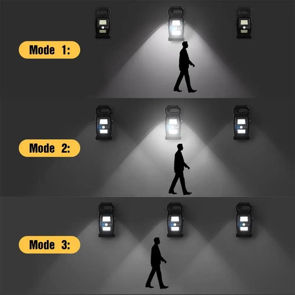 Motion Sensor Solar Outdoor Lights 360 Degree Rotatable Solar Security Light IP65 Waterproof Motion Sensor Clip Lamp For Porch