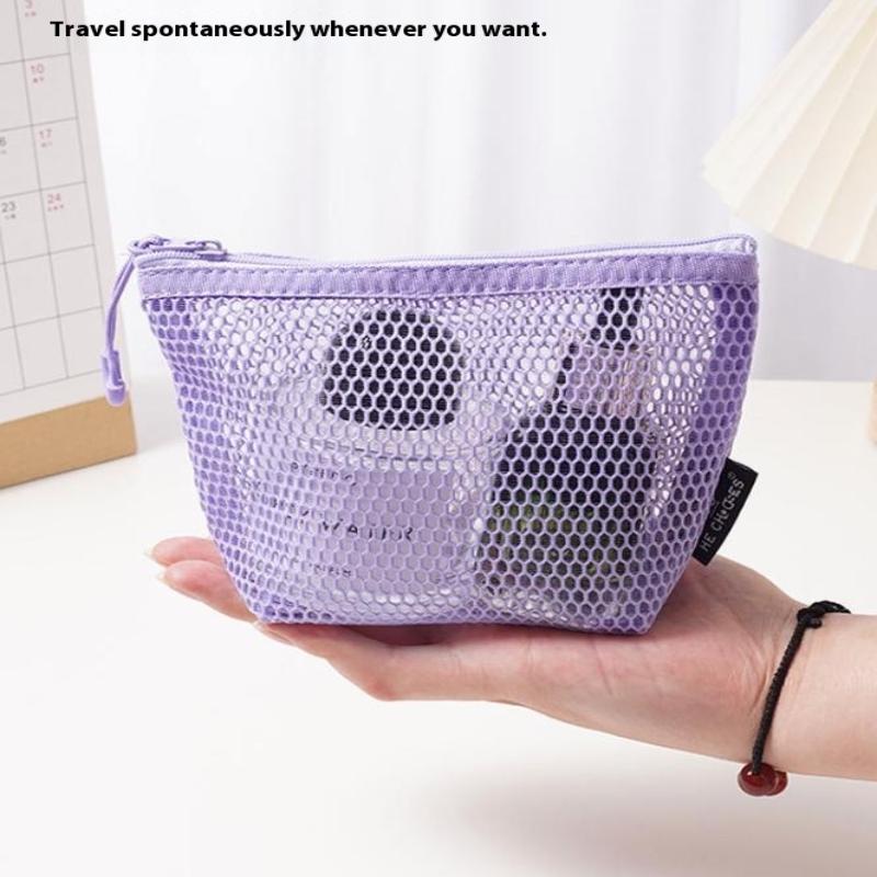 Tragbare Einfache Lippenstift Kosmetik Aufbewahrungstasche Netzdesign Toilettenartikel Tasche Badezimmer Organizer Für Kosmetik Toilettenartikel Hautpflege