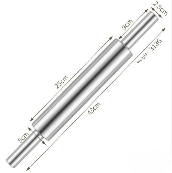 Household stainless steel rolling pin noodle pressing tool dumpling noodle rolling pin kitchen baking seamless roller rollingpin