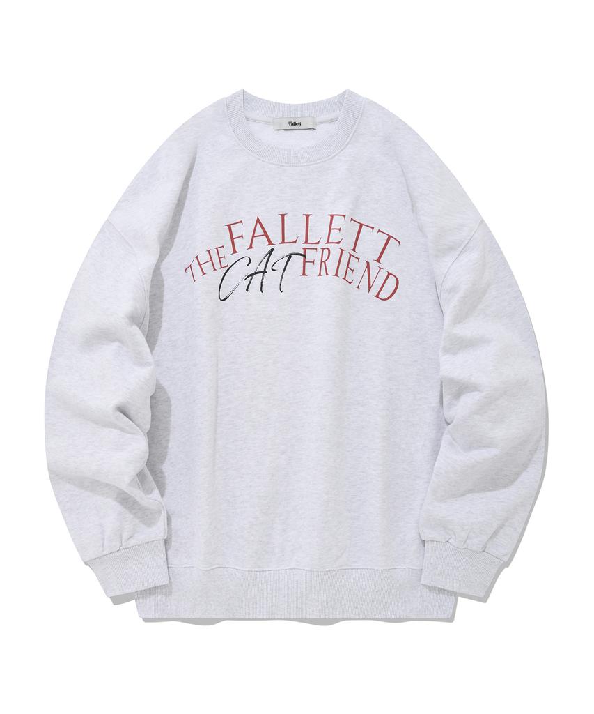 FALLETT Cat Friends Sweatshirt Light Gray