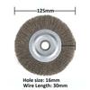 1-3PCS Crimped Wire Wheel Brush 125mm Stainless Steel Wire Brush Derusting Crimped Wheel Drill Brush Polishing Rust Removal Tool