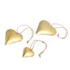 3Pcs Heart Shaped Decorative   3D Metal Brass Vintage Hanging Ornament Valentine Day Decoration Wall Art with Rope for Home Indoor Outdoor
