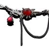 Alloy Gothic Necklace with Red Zircon and Black Tassels Trendy Night Club Party Jewelry for Fashion Enthusiasts