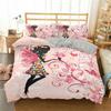 Cartoon Girly Butterfly Duvet Cover Lovely Pink Flower Fairy with Wings Romantic for Children Women Gifts for Bedroom Decoration