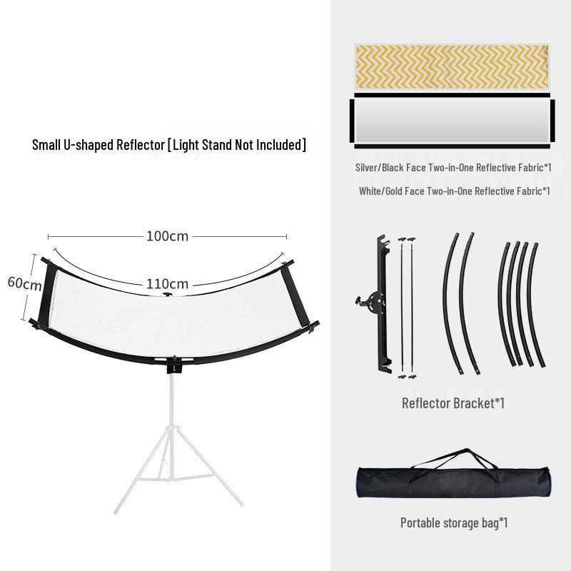 Arc Reflector: Curved Photography Light Board for Portraits & ID Photos - Portable Fill Light & Diffuser