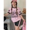 Fashion Women's Short-sleeved Set Spring Summer Number 23 Bow Fashion Women's Short-sleeved Casual Set