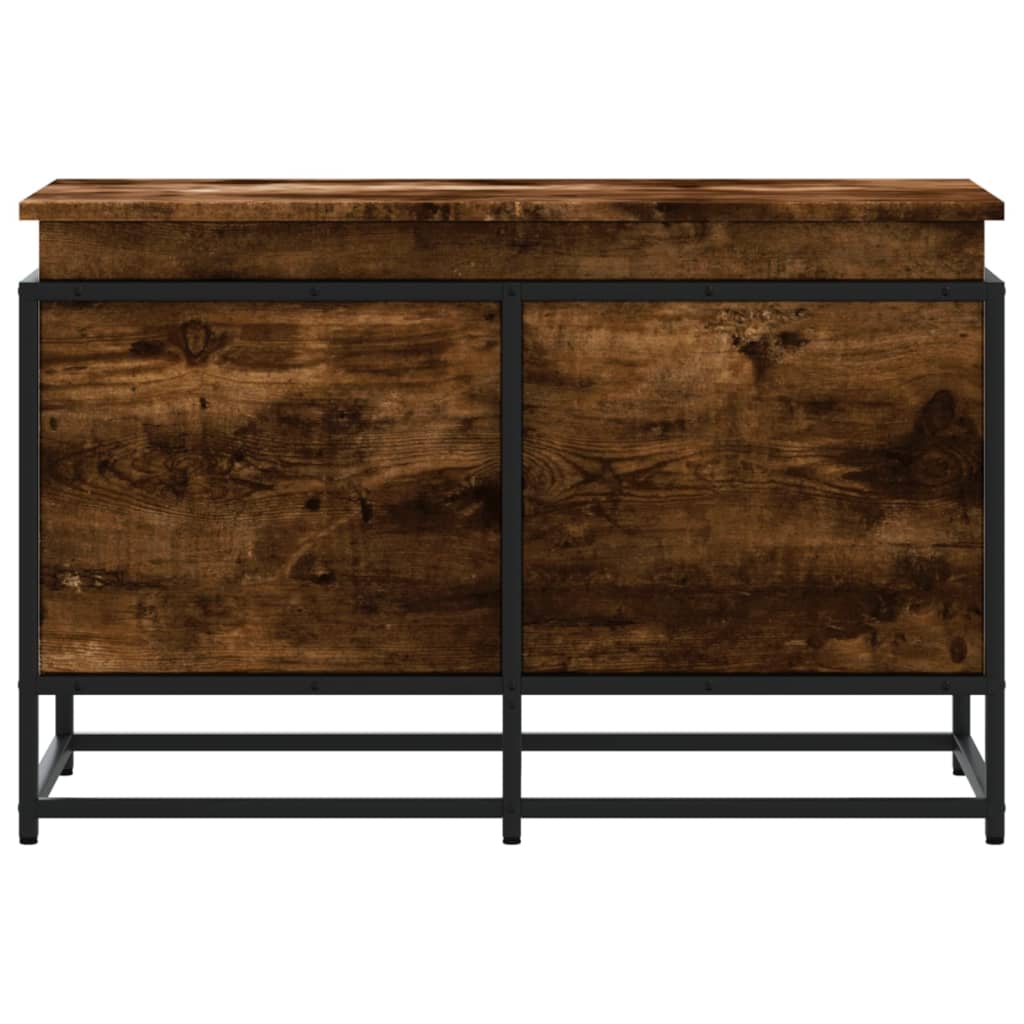 Storage Box with Lid Smoked Oak Finish 80 X 40 X 51.5 Cm
