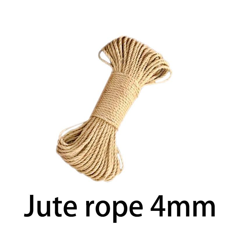 

20/30/50/70/100M Natural Sisal & Jute Rope Twine DIY Scratching Post Toy Binding Rope Cat Climbing Frame For Cat Sharpen Claw 20M