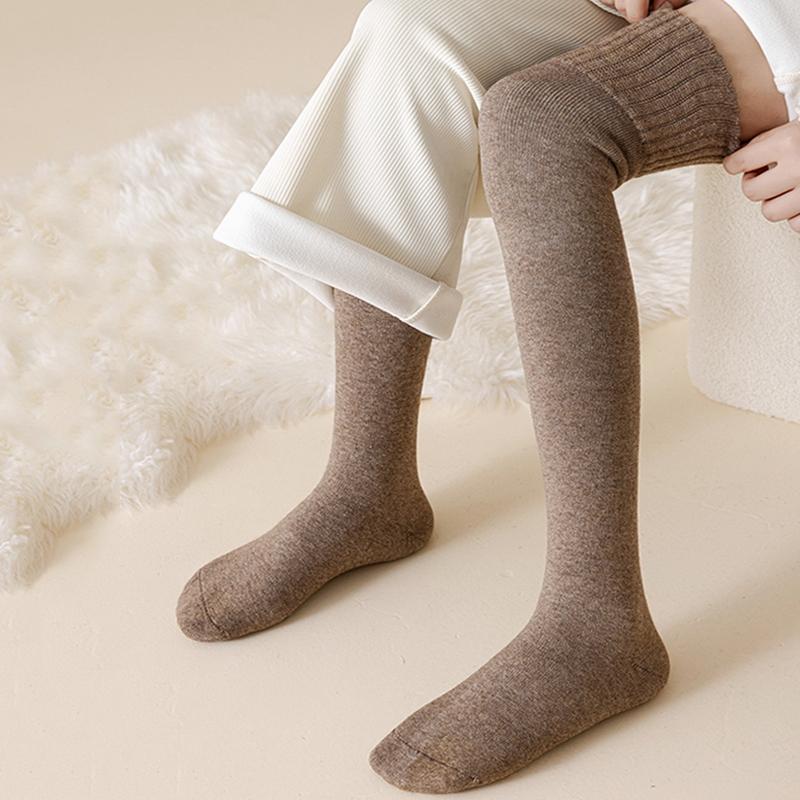 Winter Warm Over-knee High Socks Women Plush Home Sleep Floor Long Socking Jk Solid Soft Thigh Stocking Fluffy Socks 1/2 Pairs