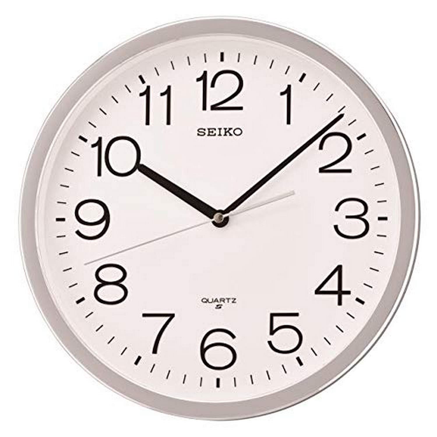 

Seiko 12 inch Classic Number Wall Silver Clock,