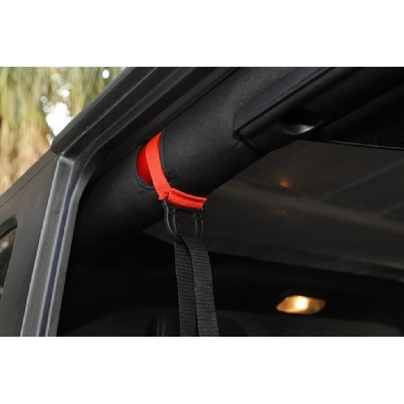 25.39'' Roll Bar Coat Hanger Clothes Hook for Jeep Wrangler TJ JK JL JT Red 2pcs