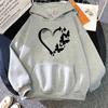 Love and Butterfly Pattern Hoodie Autumn Winter Women Casual Fashion Hip Hop Street Hoodies Simple Fleece O-Neck Sweatshirts