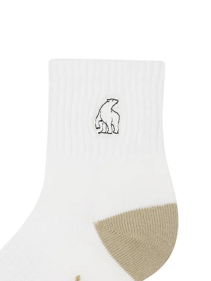 [Signature] Polar Bear Mid Socks_Off White_OUA26S01W3