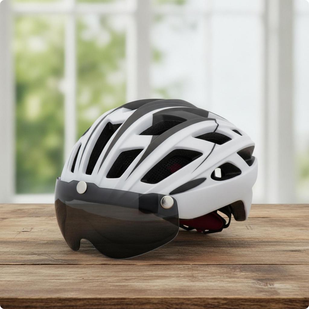 Bike Helmet with Visor Sleek Cycle Aerodynamic for Cyclists, Commuters, Road