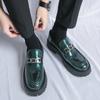 Leather Shoes Men's 2025 Summer Youth British Style Platform Big Head Tooling Loafers Casual Groom Wedding Shoes