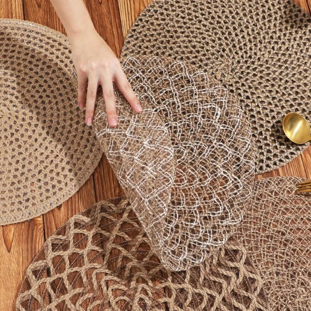 4 Stück rutschfeste Geschirrmatte gewebte Geschirrmatte Tischdekoration Topfuntersetzer Esszimmer