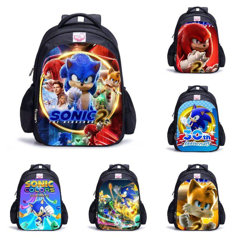 Sonic Waterproof Student Backpack With Large Capacity For Kids Outdoor Travel