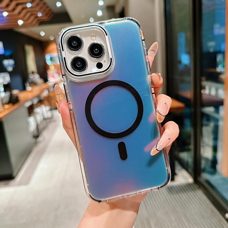 Magsafe Magnetic Lens Protection Stand Phone Case for iPhone 16 15 11 12 13 14 Pro Max Plus Camera Transparent Metal Ring Cover