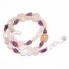 White Moonstone Amethyst Carnelian Smooth Beads Necklace 2-10 Mm 18" UB-7858 UB-7858