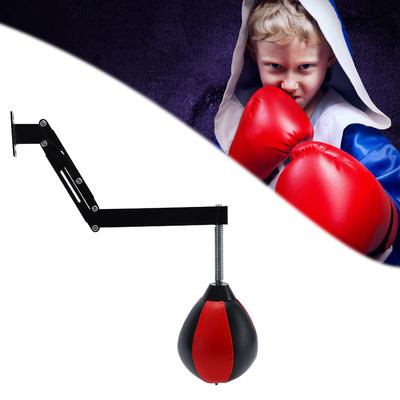 Wall Mount Punching Speed Bag Height Adjustable PU Punching Bag Foldable Punching Ball with Spring for Stress Relief
