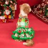 Christmas Dog Princess Dress Christmas Tree Print Mesh Skirt Pet Clothing Dog New Year Atmosphere Clothing Pet Supplies