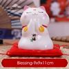 4,5 Inch Keramische Maneki Neko Gelukskat Spaarpot Muntpot Huisdecoratie Ornament FENG SHUI Beeldje