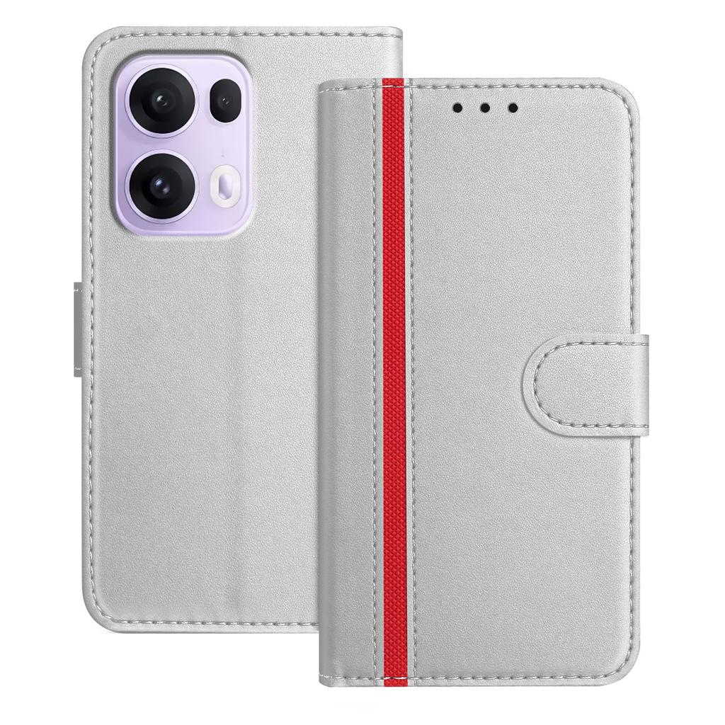 For Oppo Reno13 Pro 5G Phone Cases Wallet Stand Color Splicing Leather Cover with Magnetic Clasp