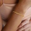 Stainless Steel Jewelry Fold Wear Colourfast Simple 18K Gold Color Horseshoe Buckle U Shape Luxury Bracelet For Woman Party