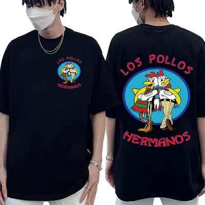 TV-Serie Breaking Bad Los Pollos Hermanos Beidseitig bedruckte T-Shirts Lustige Hühnerbrüder Herren Damen T-Shirt Streetwear