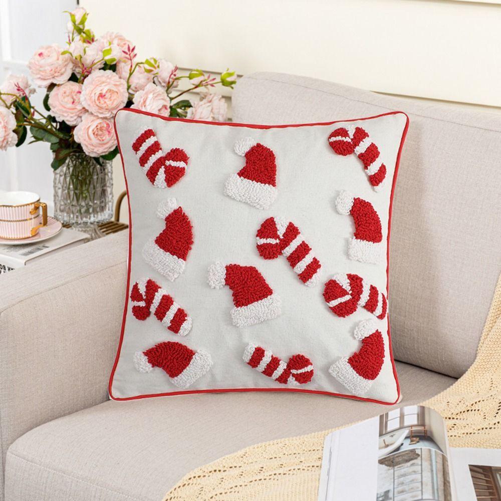 Square Throw Pillowcover INS Style Cushion Cover Christmas Pillowcase  Living Room/Office