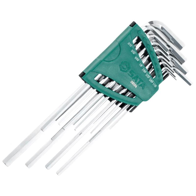SATA Industrial Grade Imperial Extra Long Hex Key Set, 12-Piece