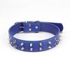 Cool Punk Studded Spiked Dog Collar Adjustable Faux Leather Collar With Metal D‑Ring For Medium Large Dogs Walking Party